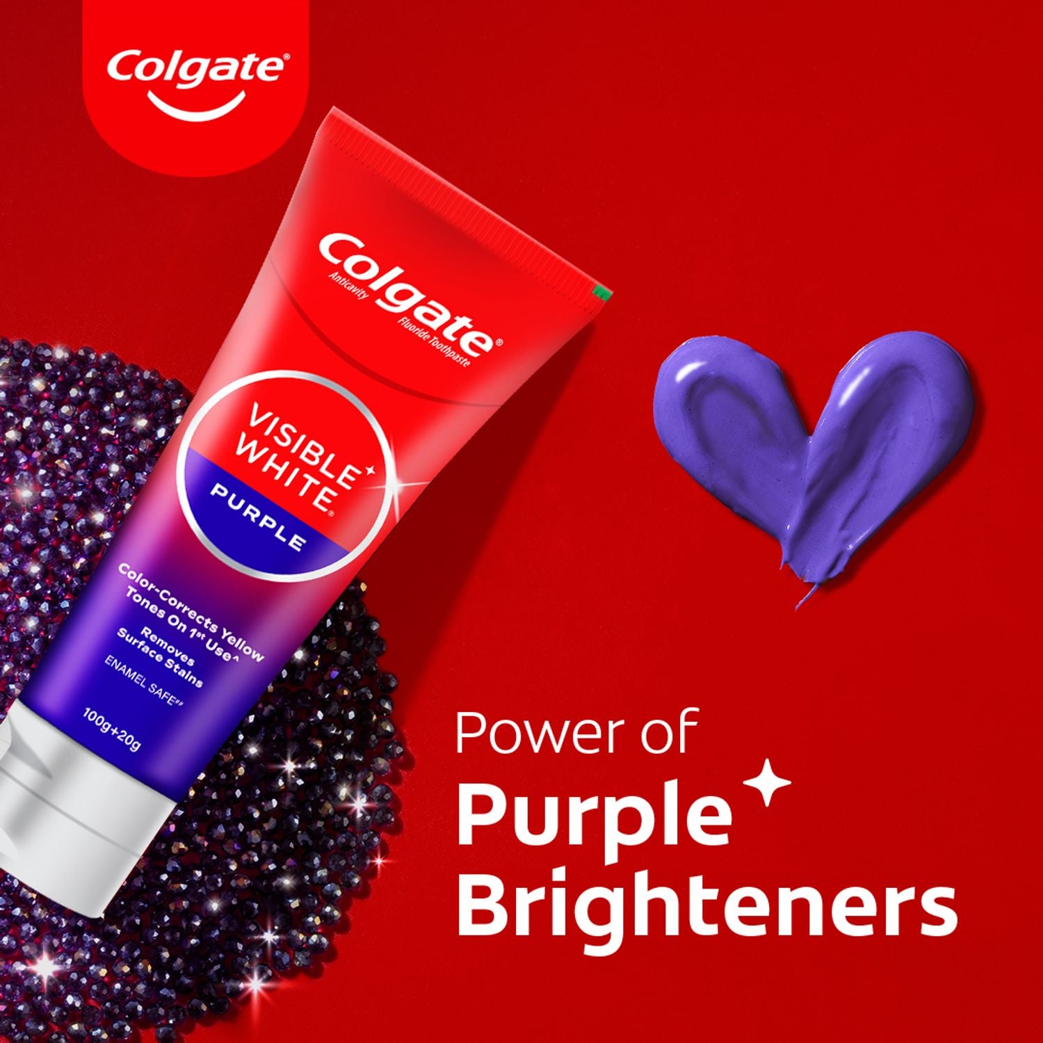 Colgate, 120g Visible White White Purple Toothpaste